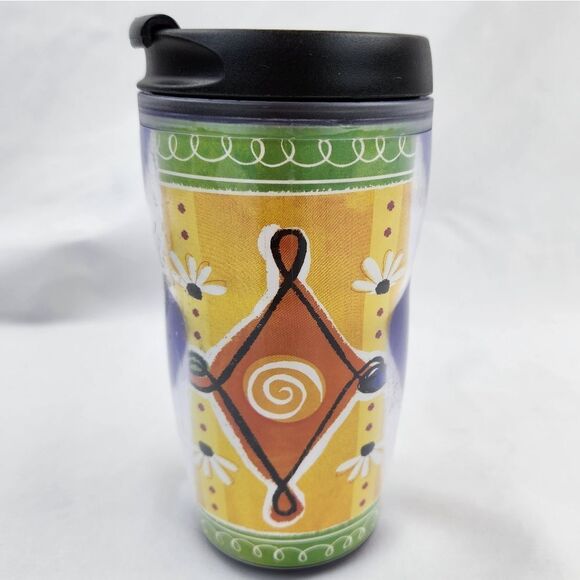 ☕️Vintage Starbucks 2001 Primary Color Diamond Design 8oz Travel Tumbler - Picture 7 of 12